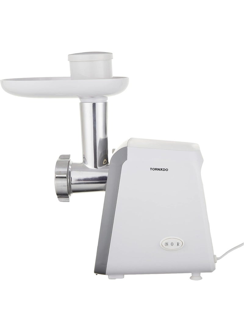 Tornado Electric Meat Grinder, 1200 Watts Power, 3 Grinding Blades, Reverse Function, White - Model MG-1200T - Image 3